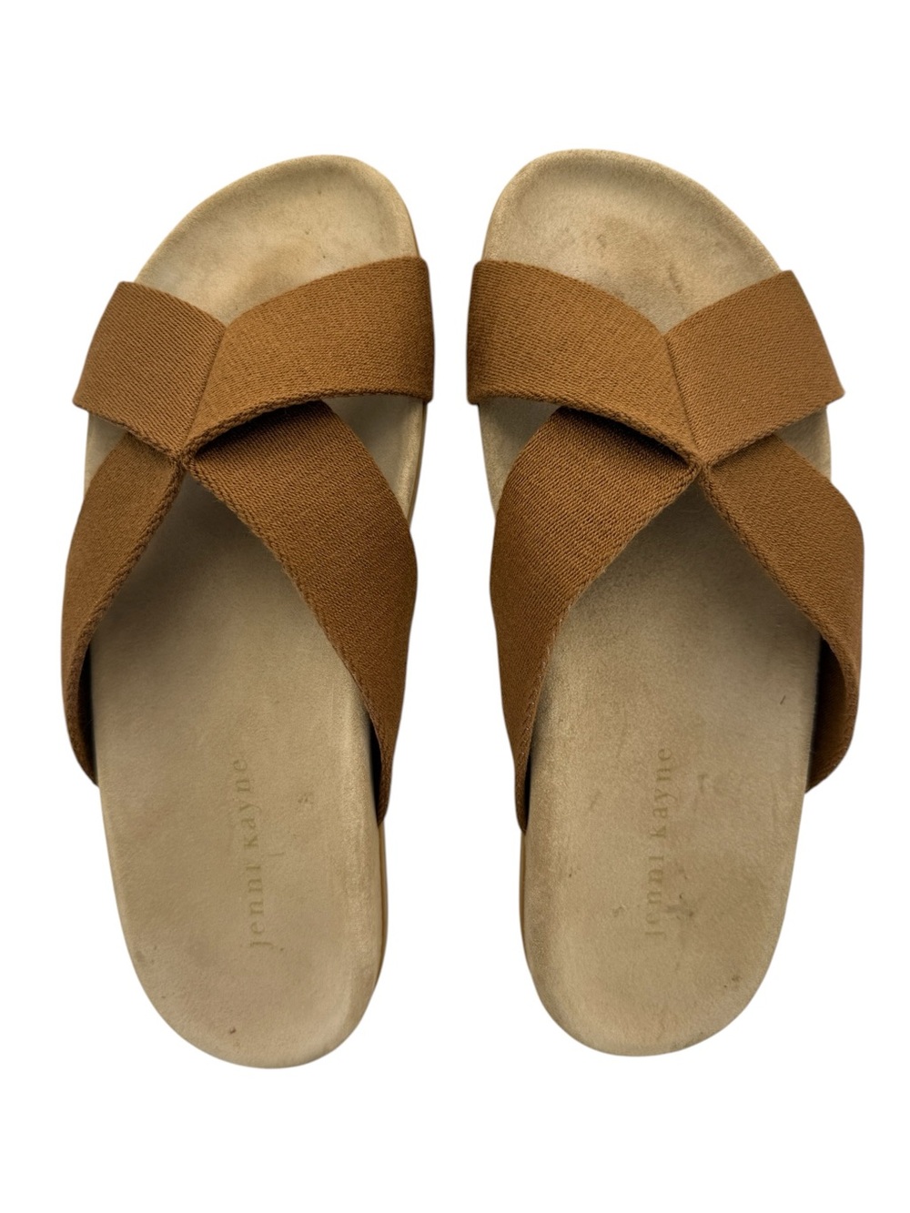 Jenni Kayne Crossover Slide Sandals Caramel Brown/Tan Size 39